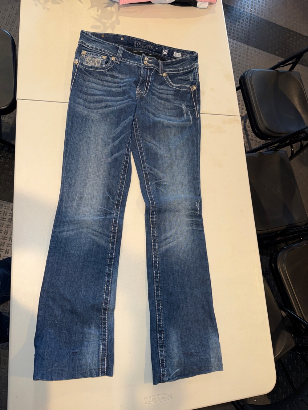 Miss Me Boot Cut Jeans Blue Waist 29